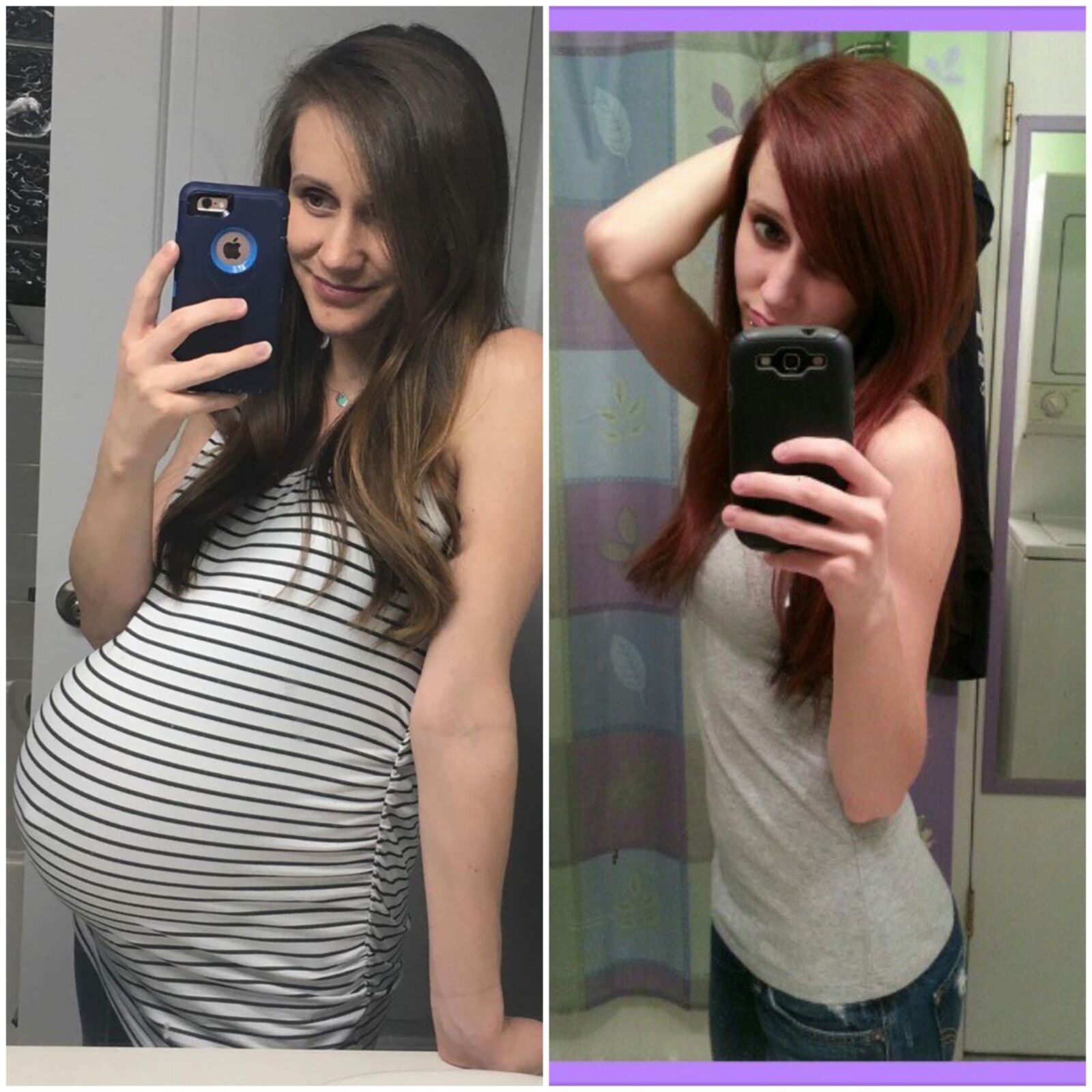 Pregnant - before and after 2