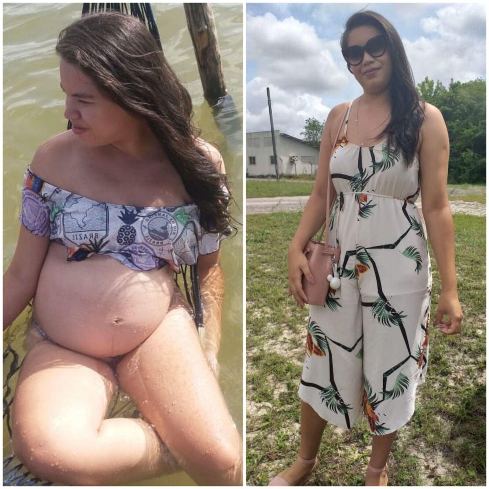 Pregnant - before and after 2