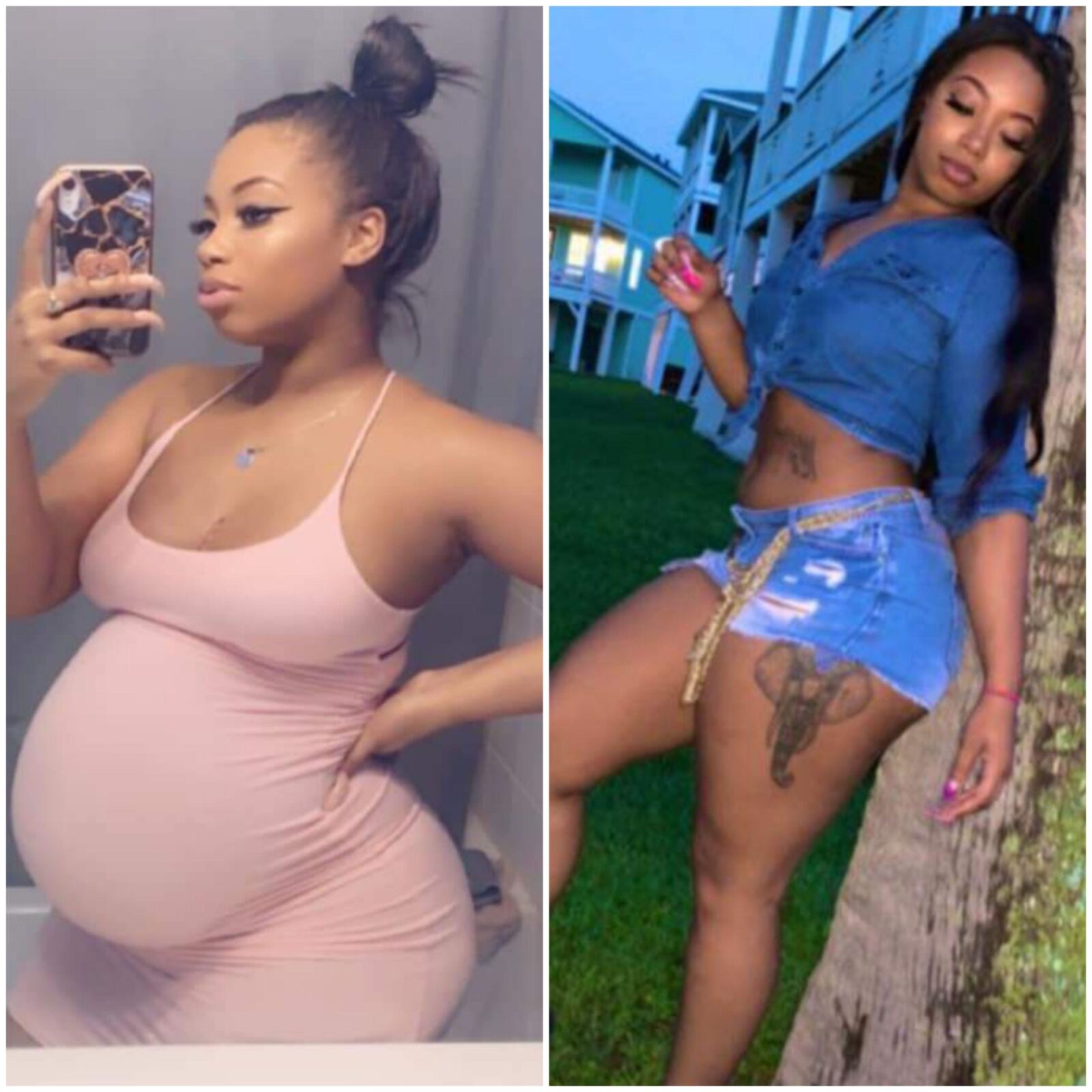 Pregnant - before and after 2