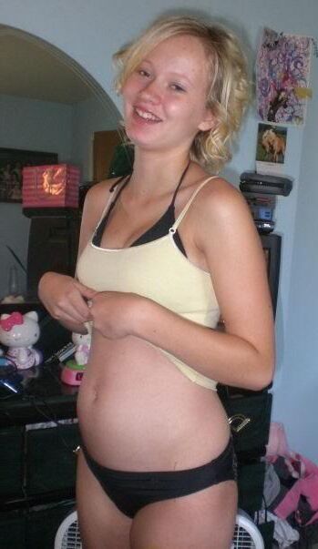 Preggo Teen with Blonde Hair