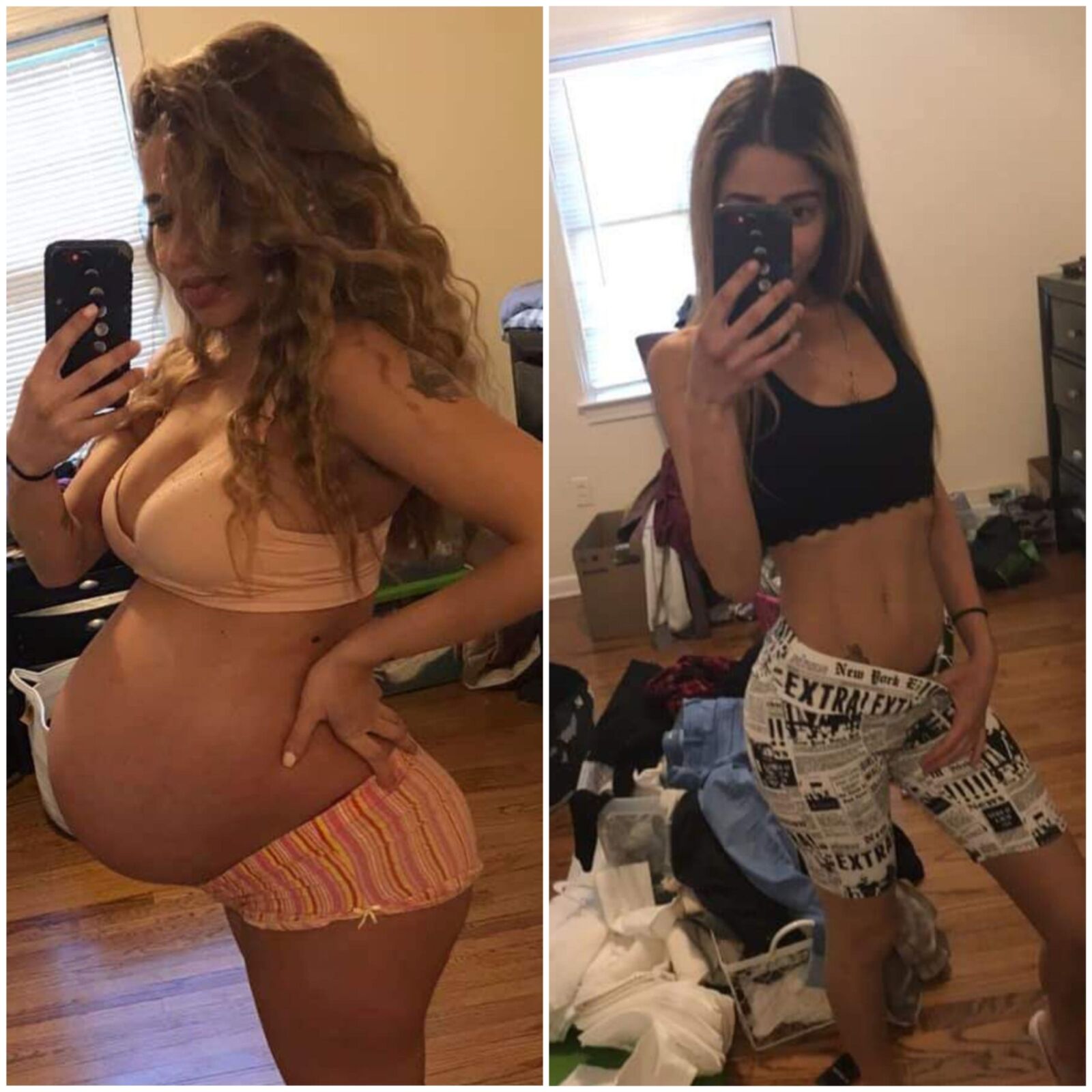 Pregnant- before and after 5