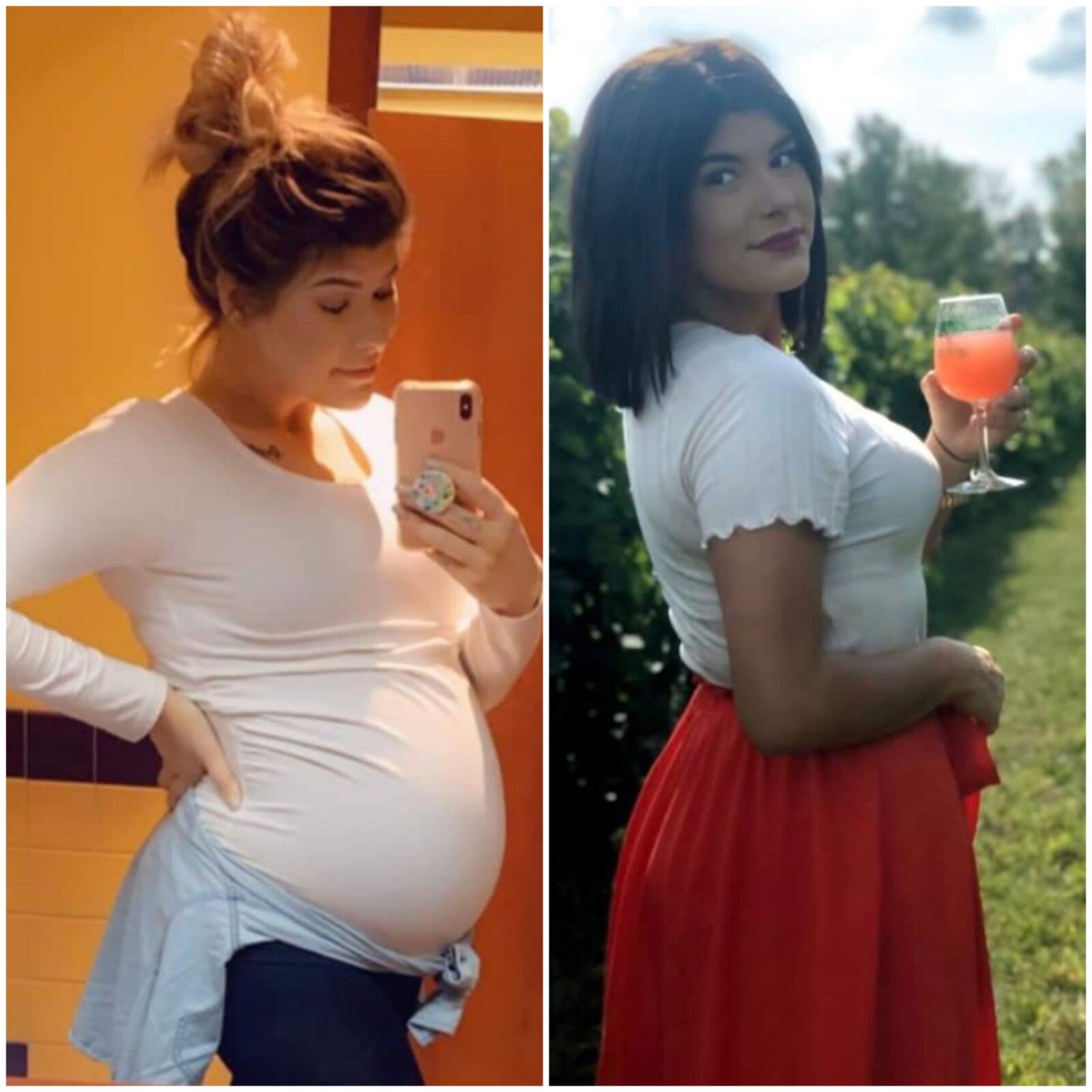 Pregnant- before and after 5