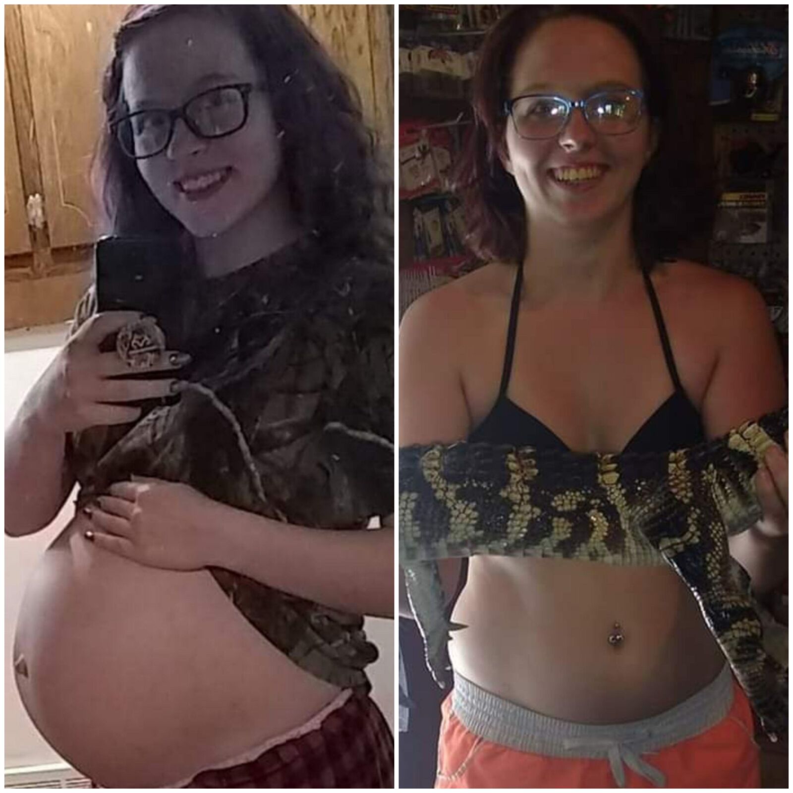 Pregnant- before and after 5