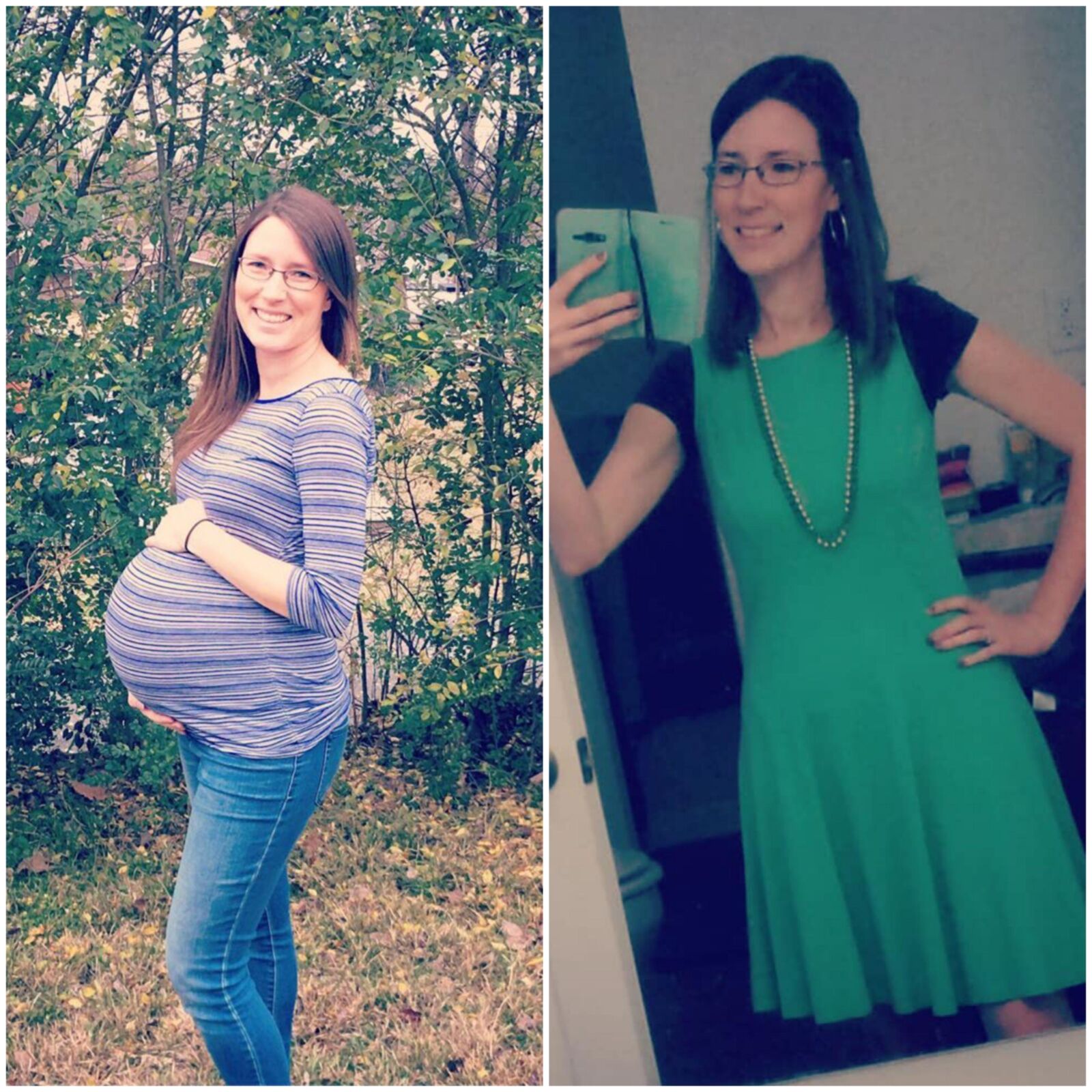 Pregnant - before and after 2