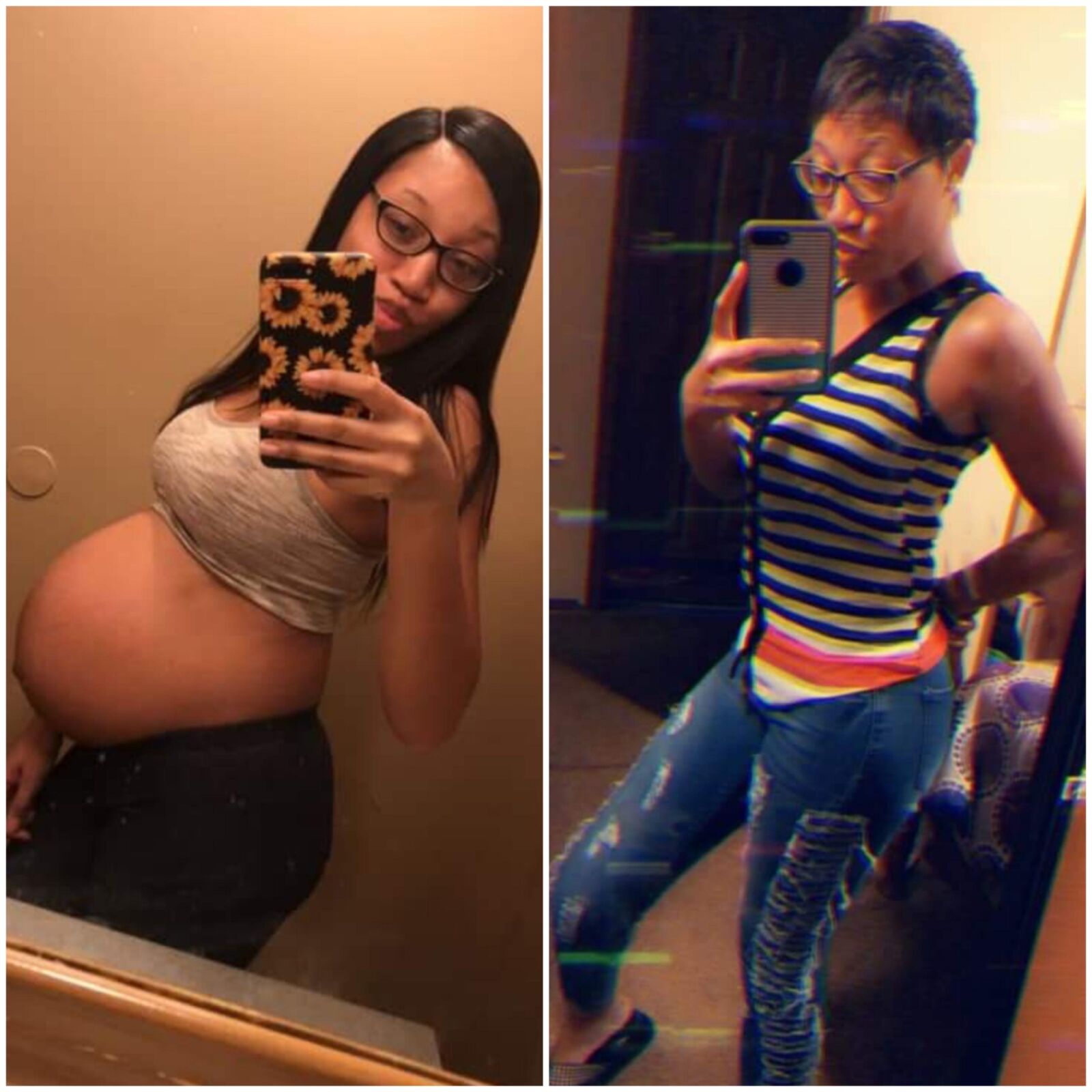 Pregnant - before and after 6