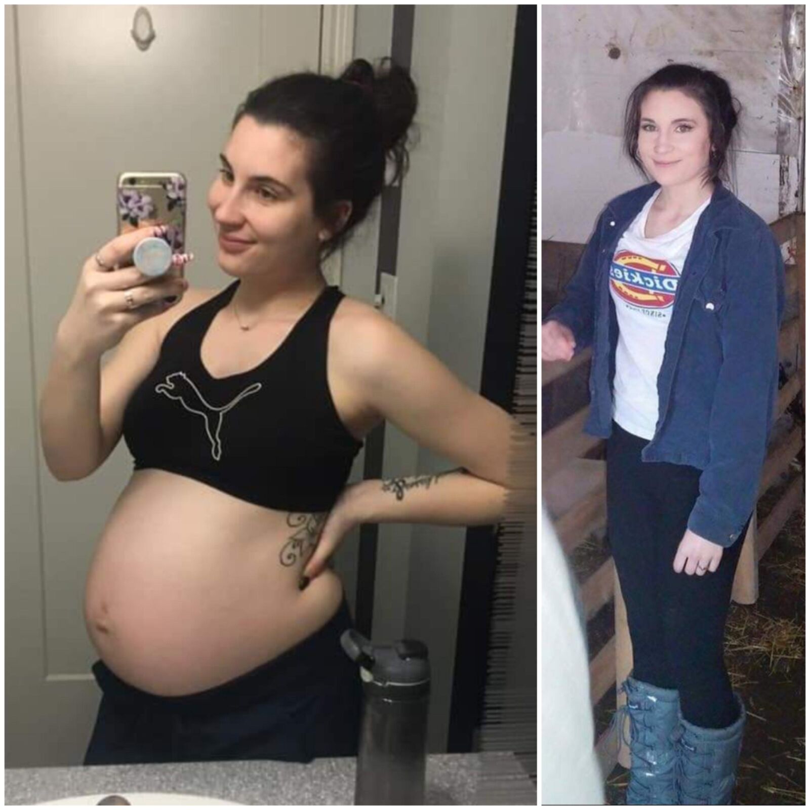 Pregnant - before and after 2