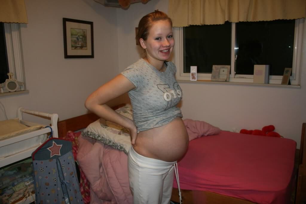 Preggo Teen with Blonde Hair