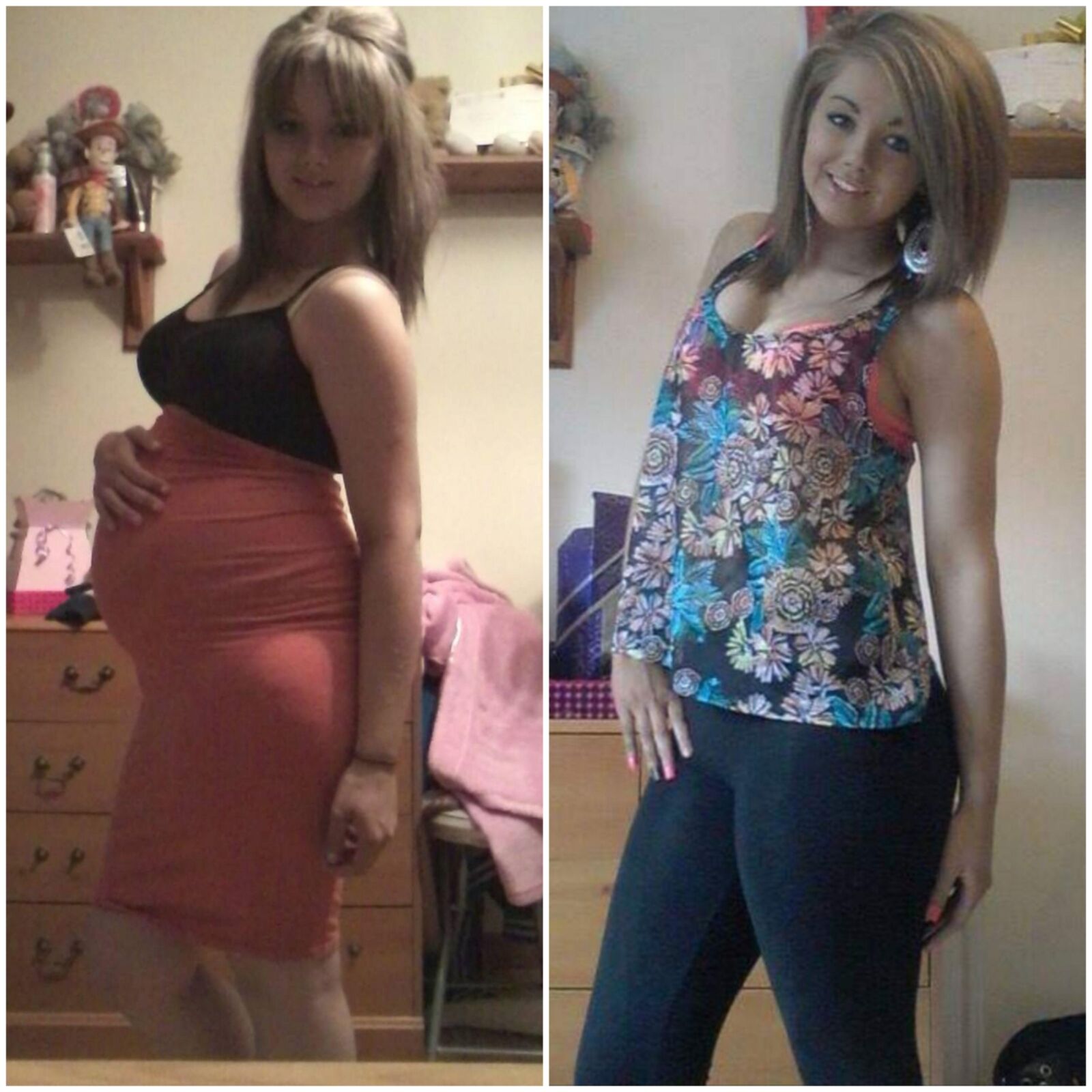 Pregnant teens - before and after