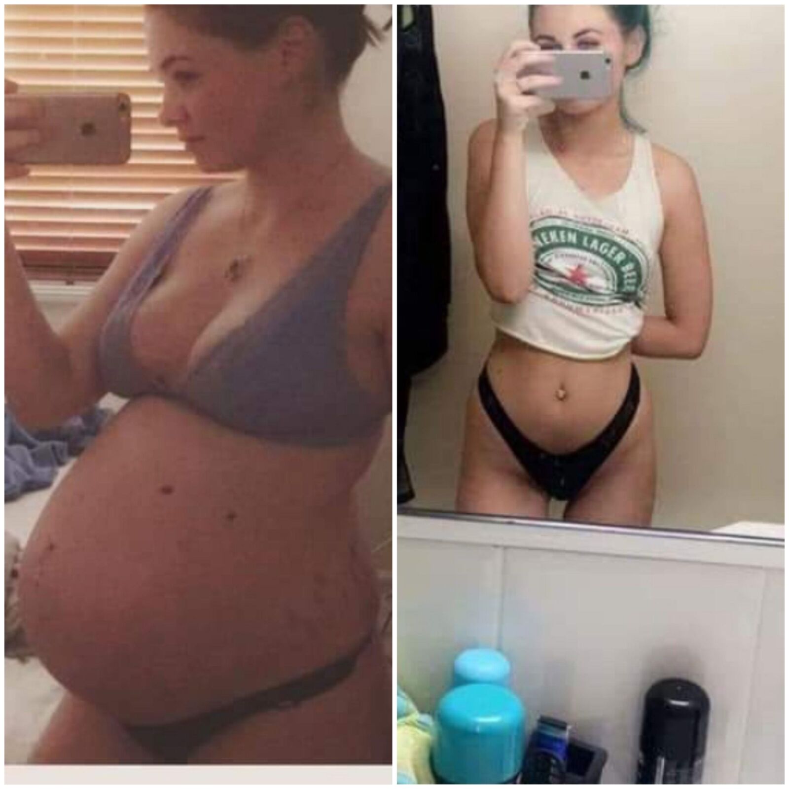 Pregnant - before and after 6