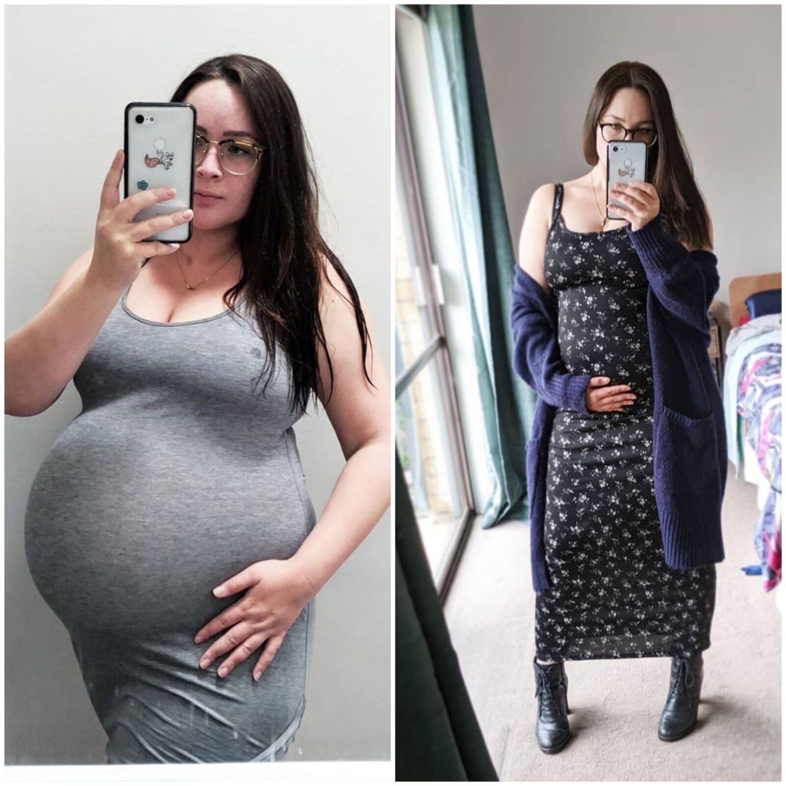 Pregnant - before and after 2