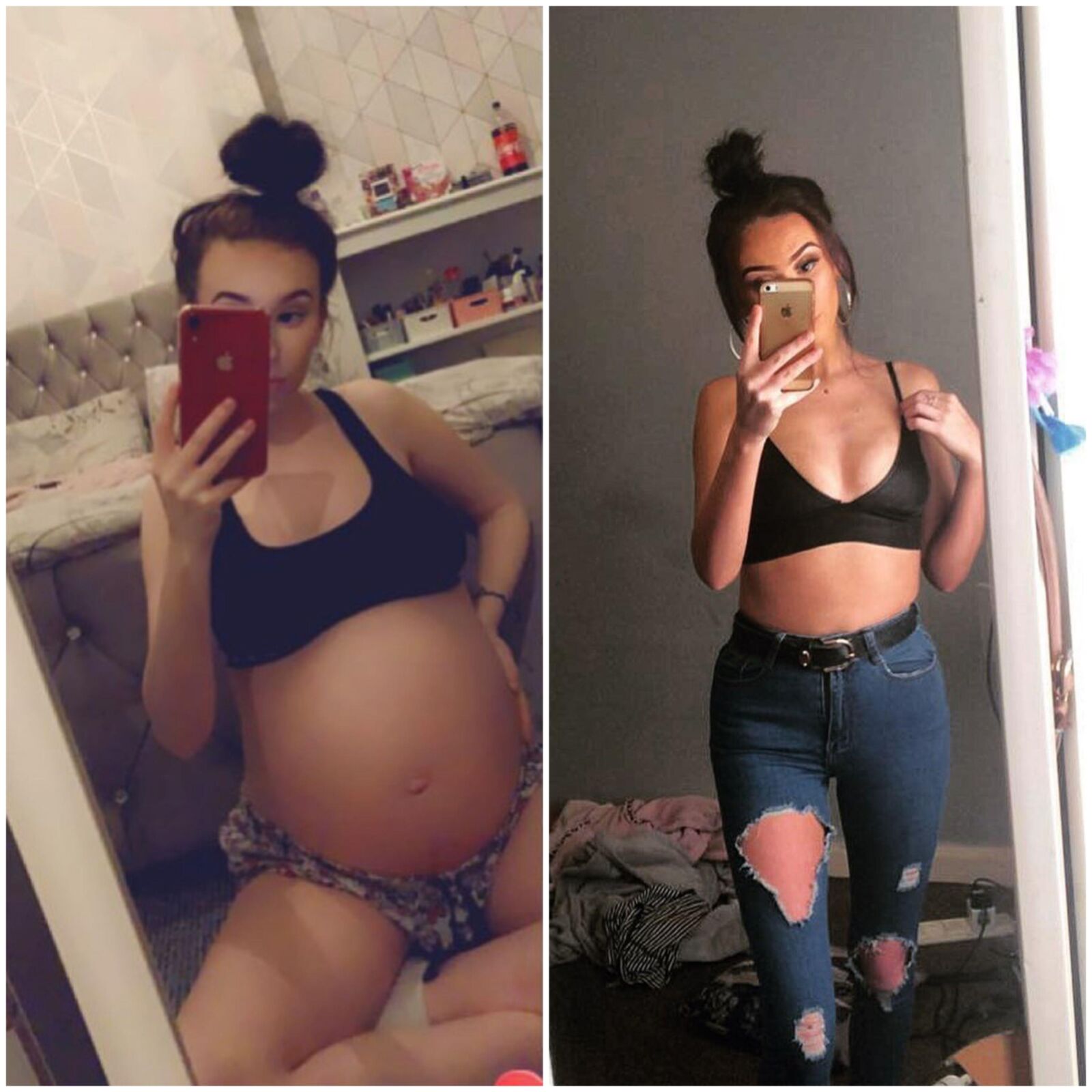 Pregnant teens - before and after