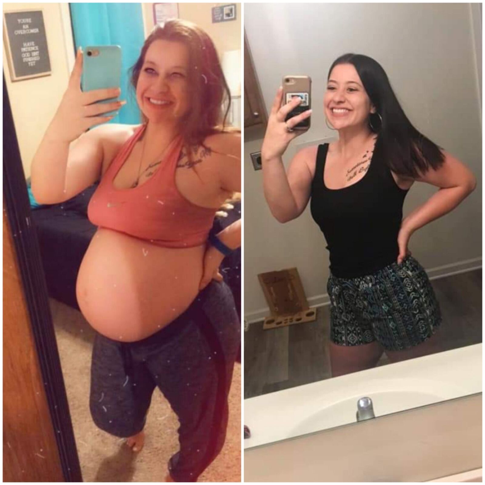 Pregnant- before and after 5