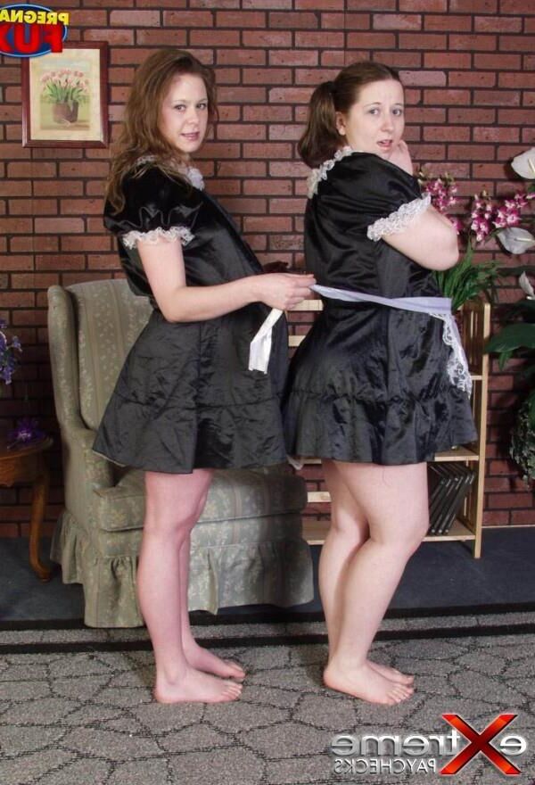 Karen and Nikki pose while pregnant