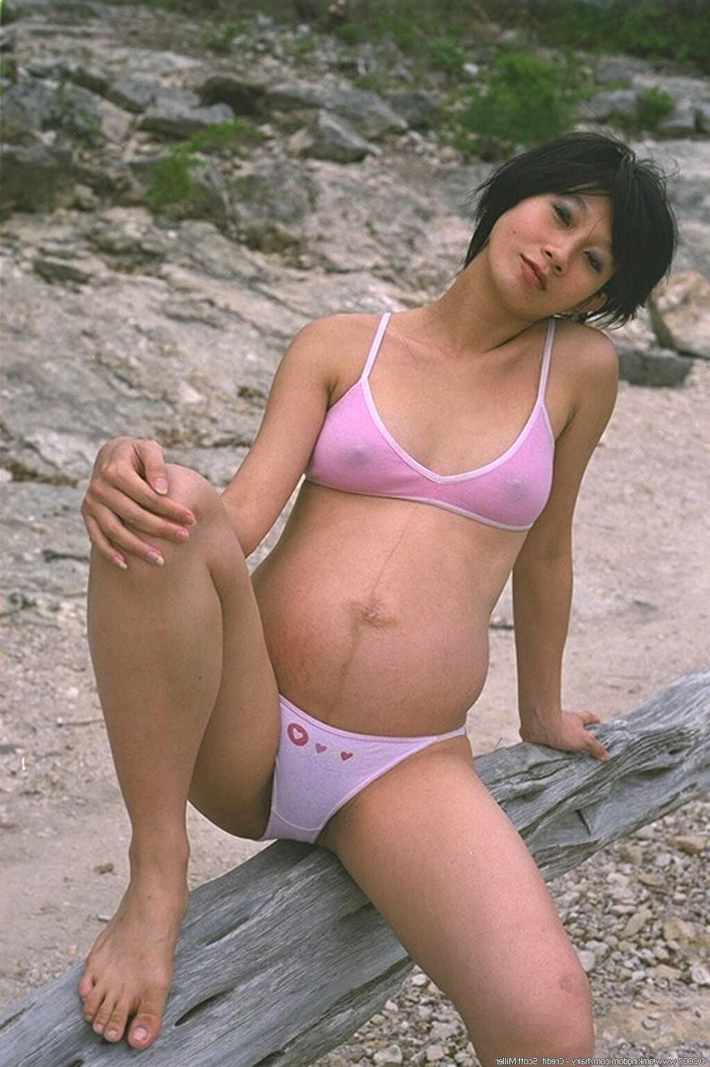 Pregnant Asian Miho has a nice Bush 2