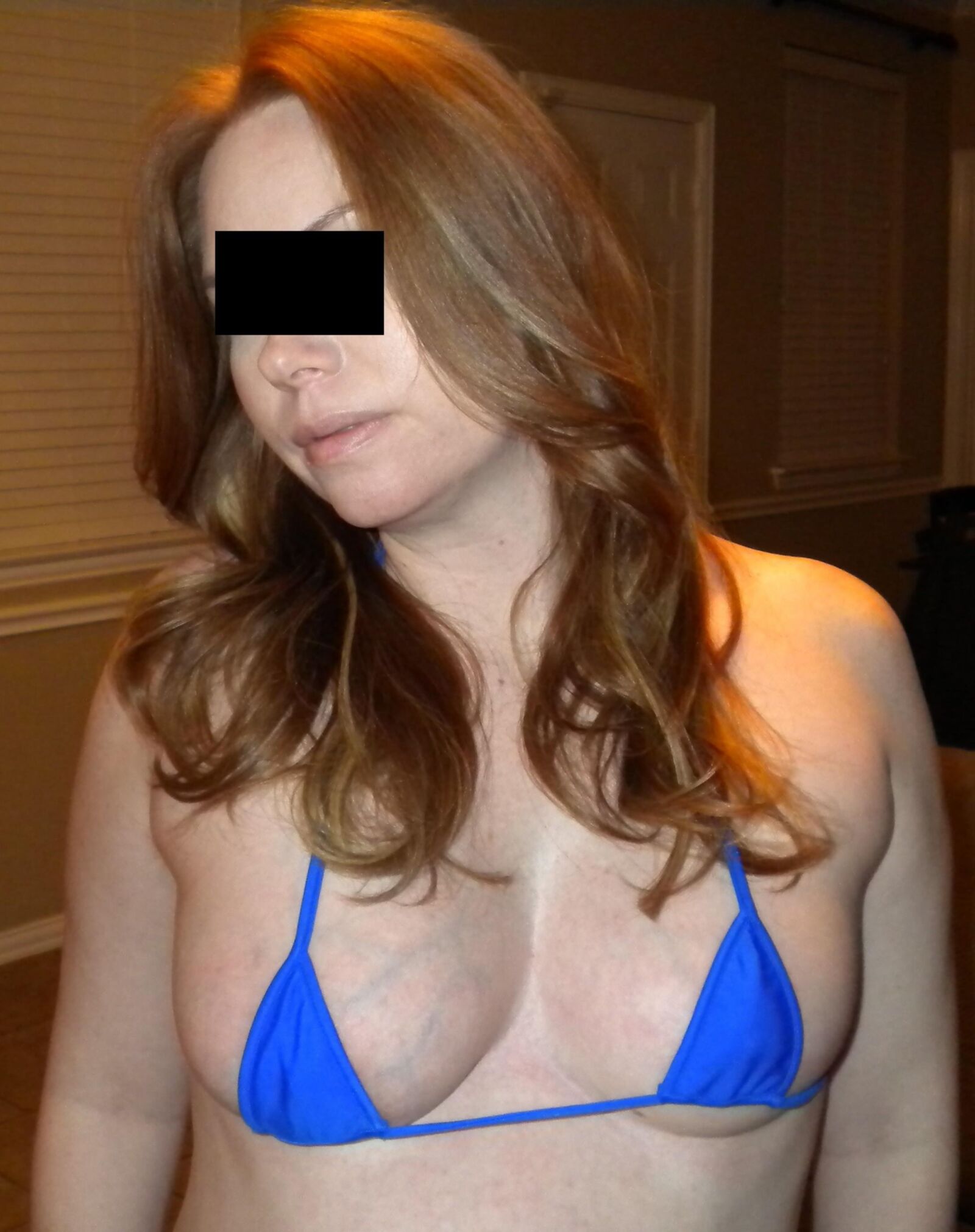 Redhead Wife 8 Months Pregnant Micro Bikini