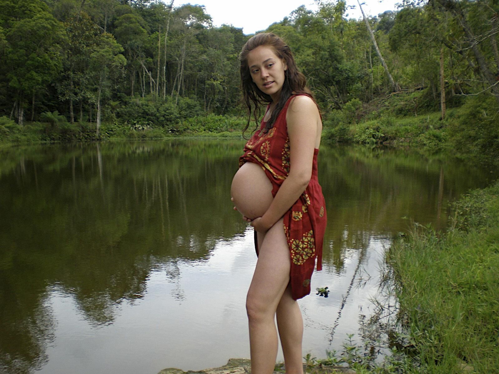 great pregnant girls in the nature