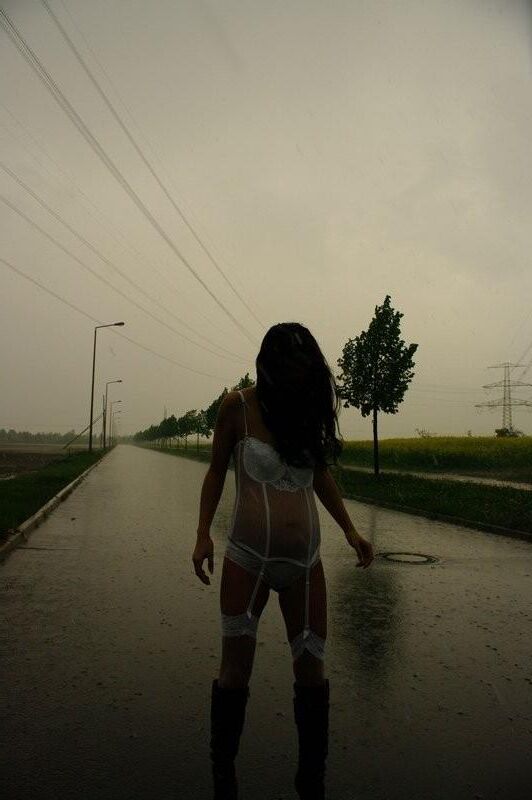 Pregnant in the rain