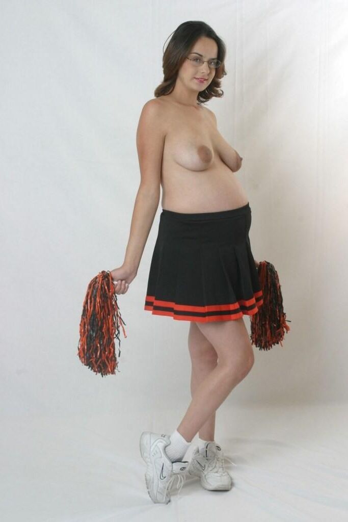 Cute pregnant cheerleader