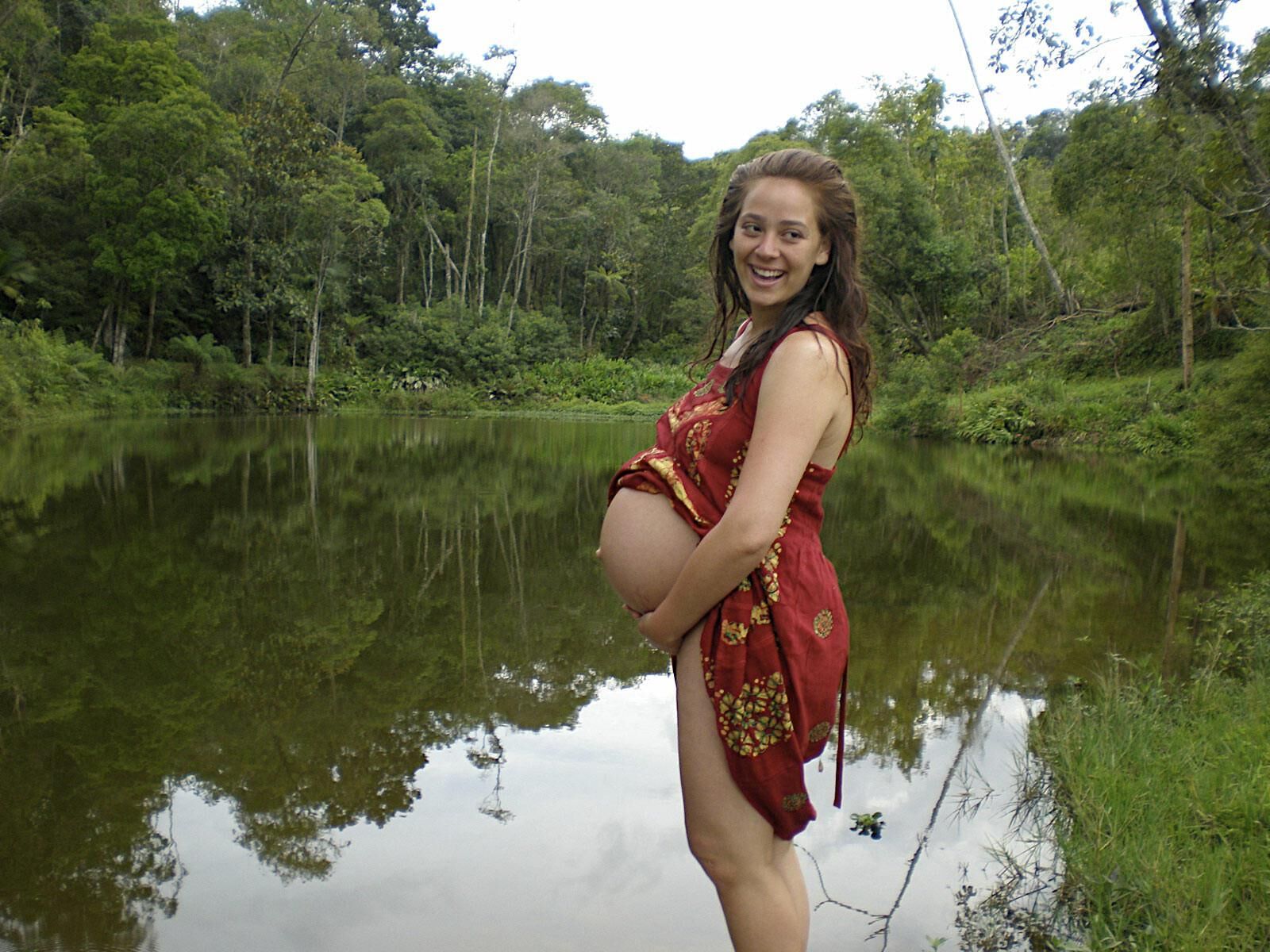 great pregnant girls in the nature