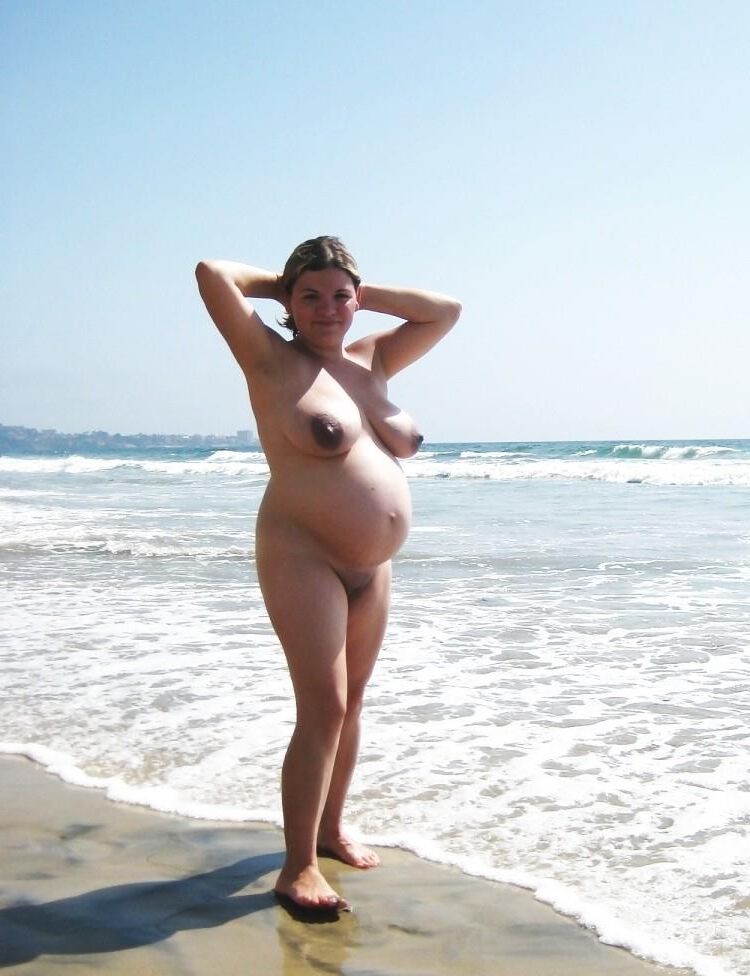 pregnant nude outdoors