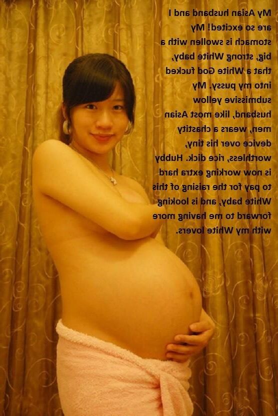 Asian woman pregnant with White baby