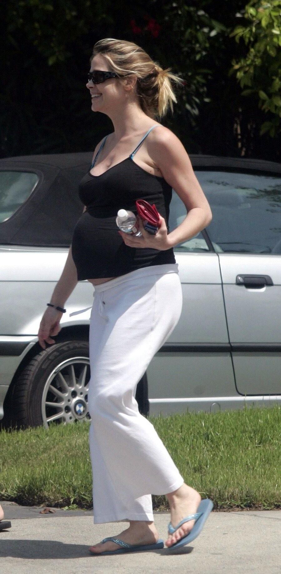 Pregnant Denise Richards out and about