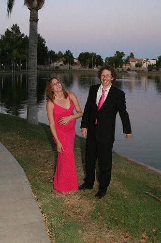 Pregnant Redhead Pink Dress