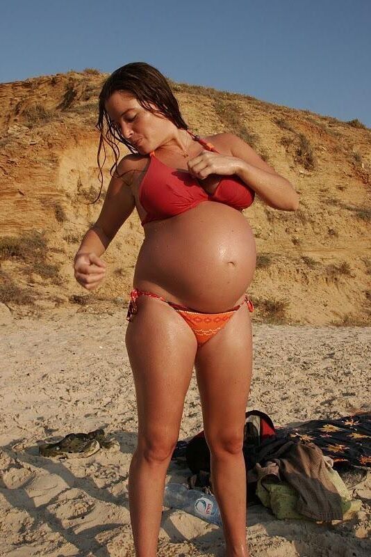 Pregnant outdoors