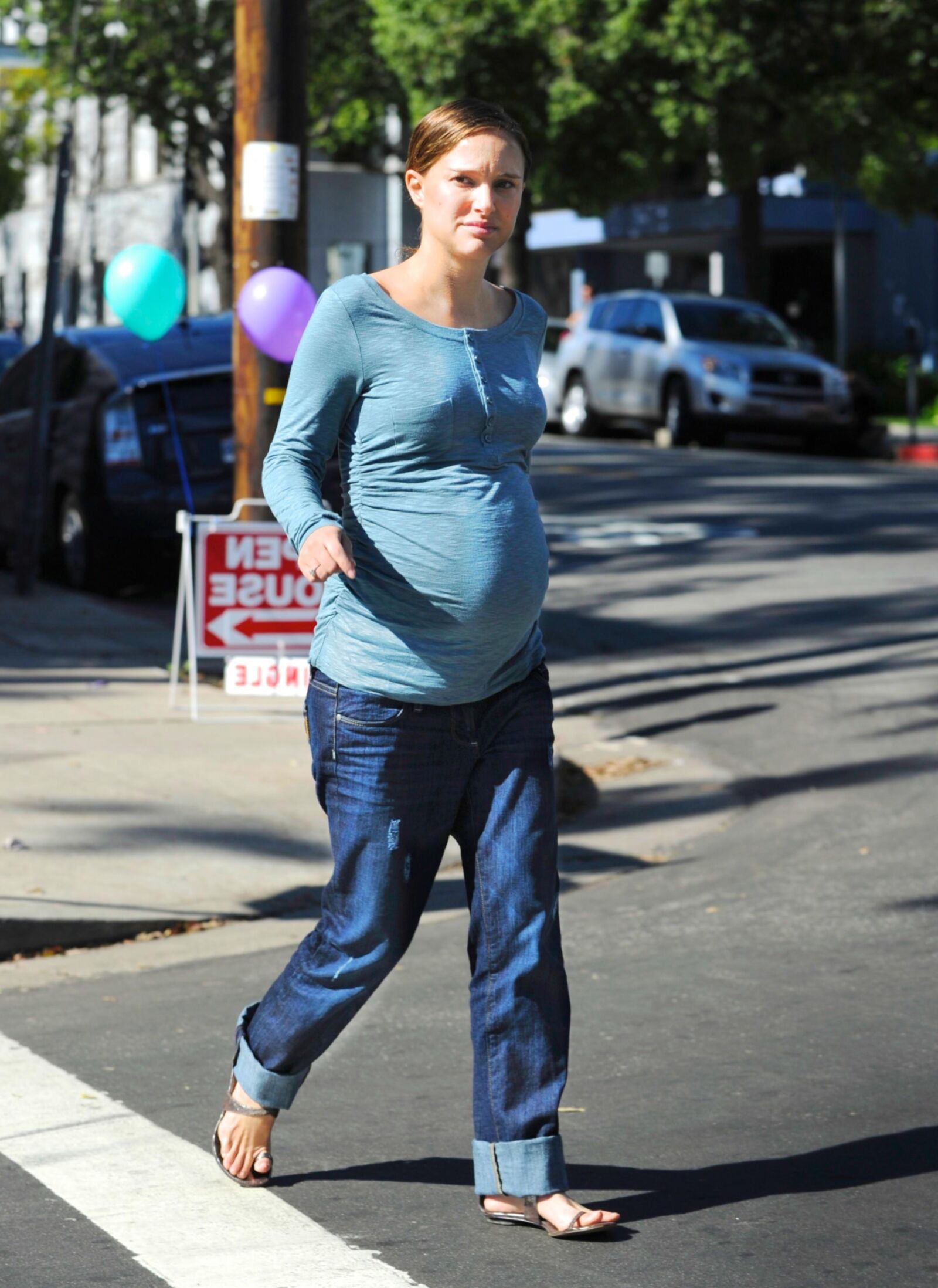 Pregnant Natalie Portman out and about