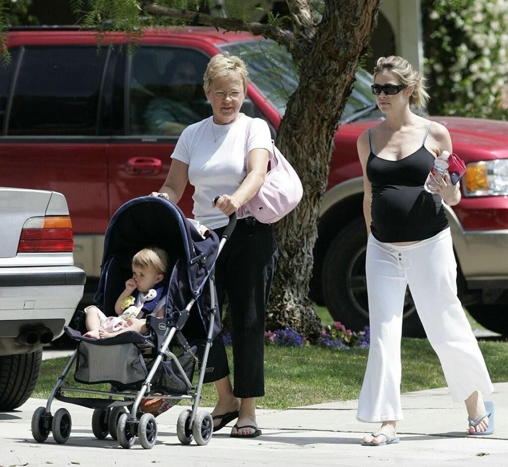 Pregnant Denise Richards out and about