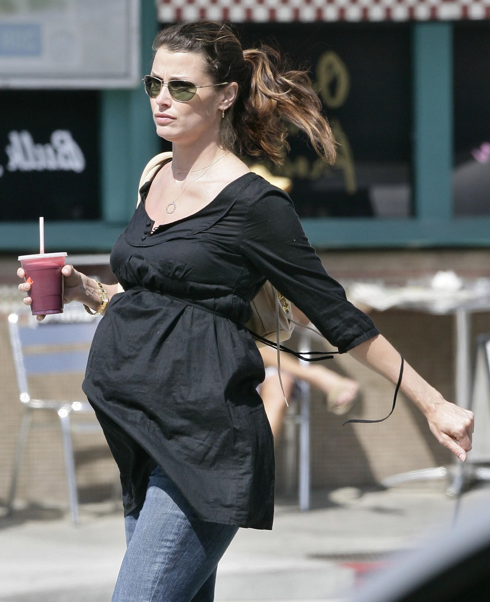 Pregnant Bridget Moynahan out and about