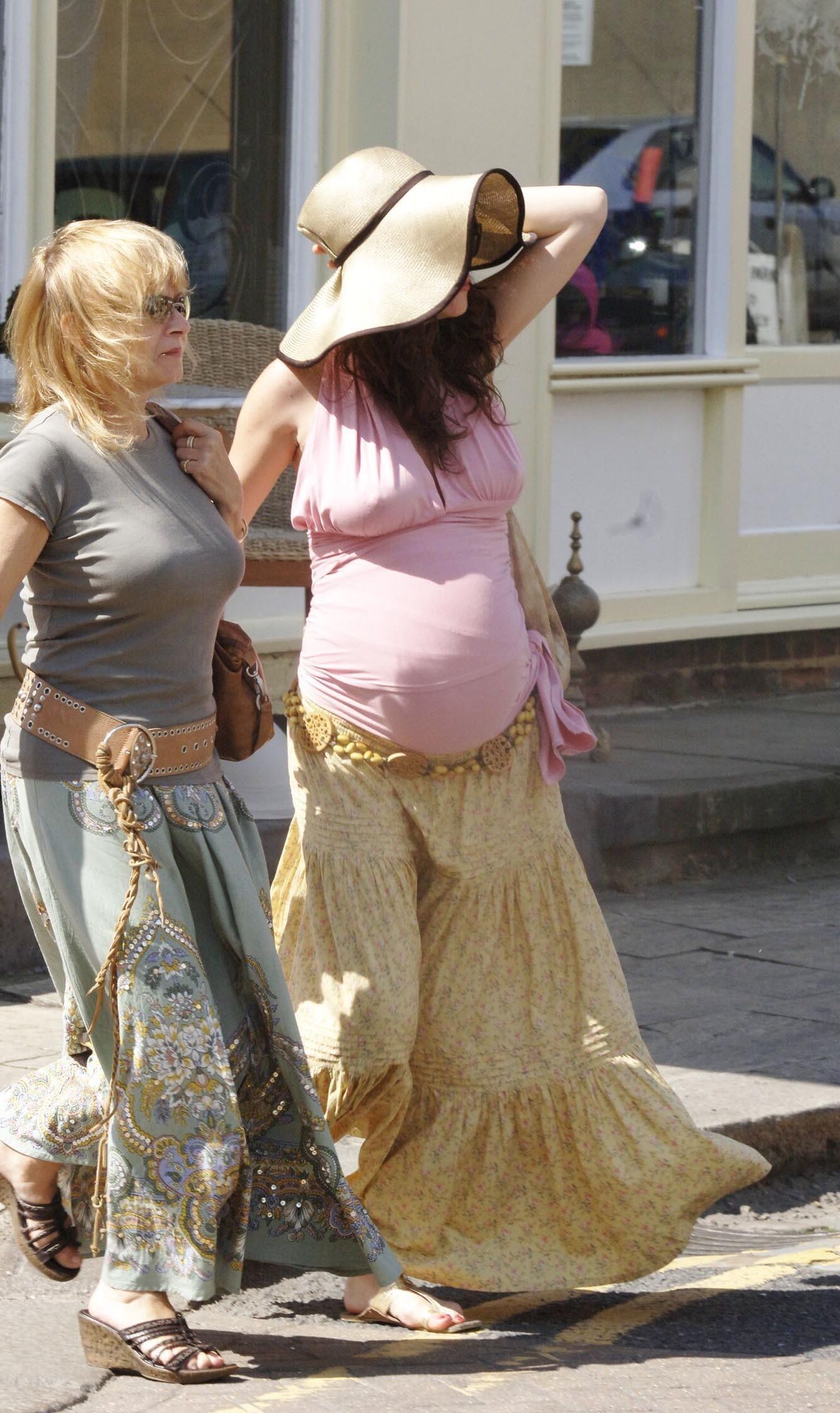 Pregnant Anna Friel out and about