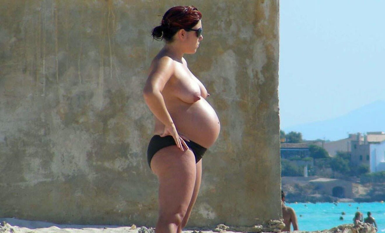 Pregnant outdoors