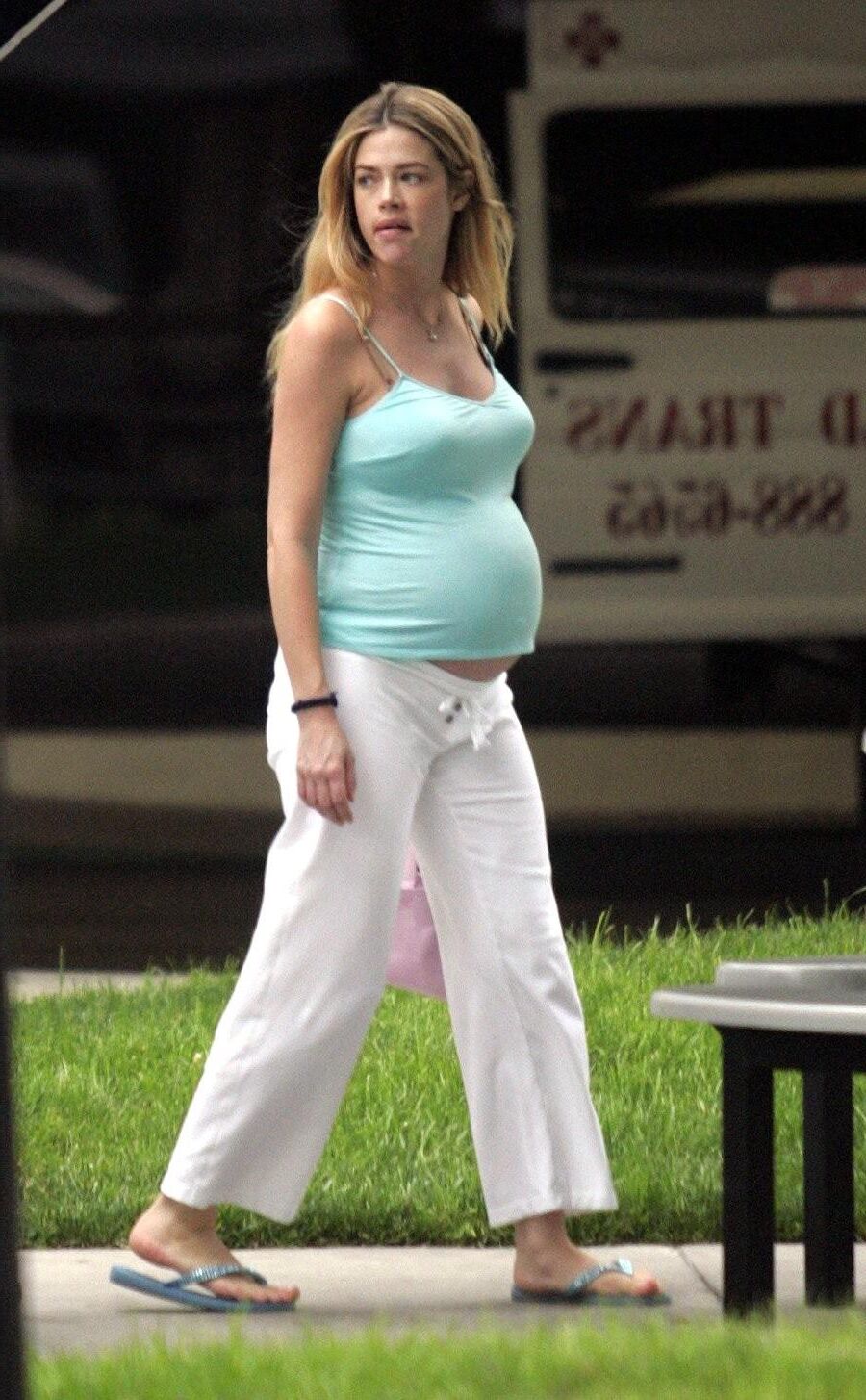 Pregnant Denise Richards out and about