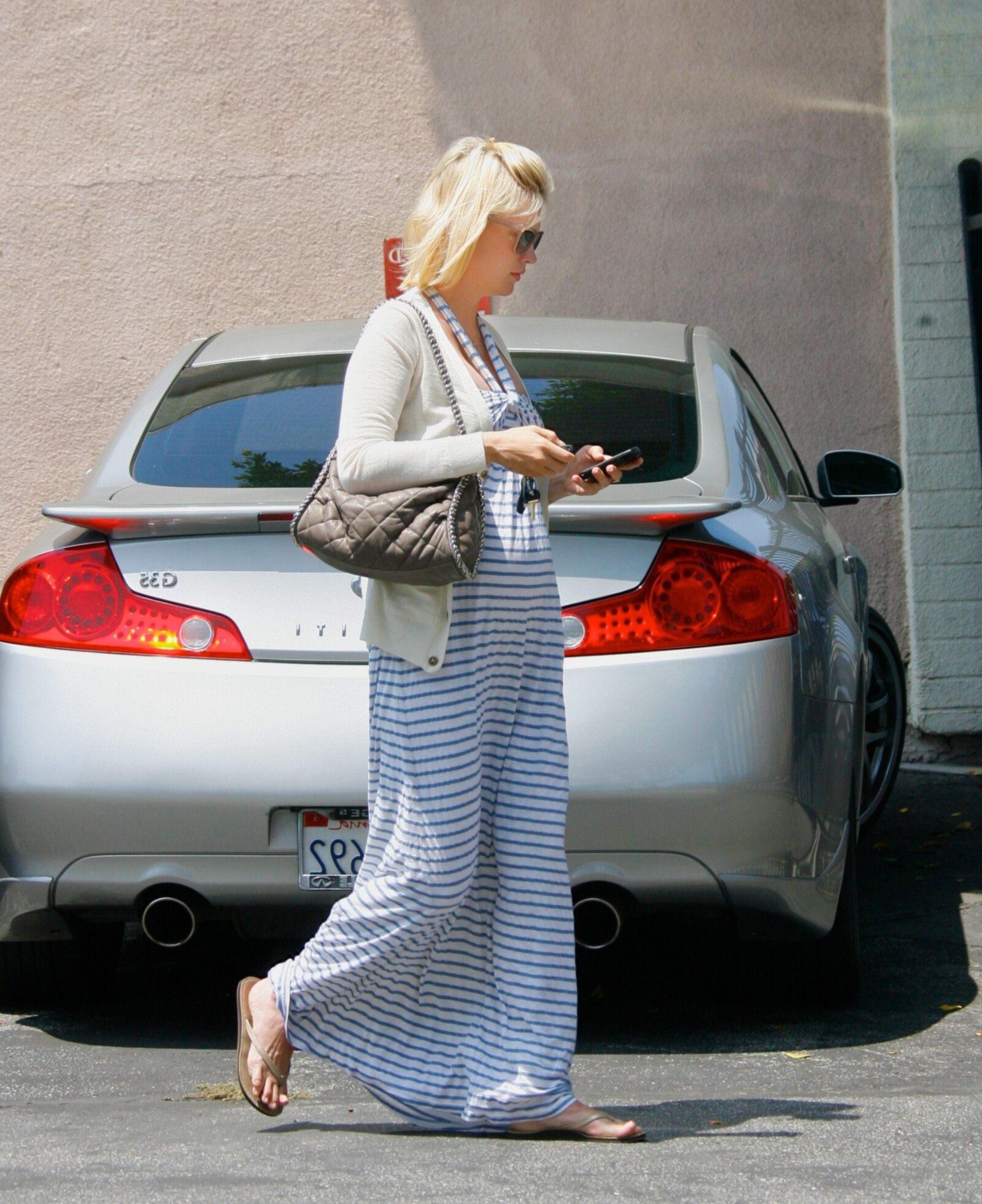 Pregnant January Jones out and about