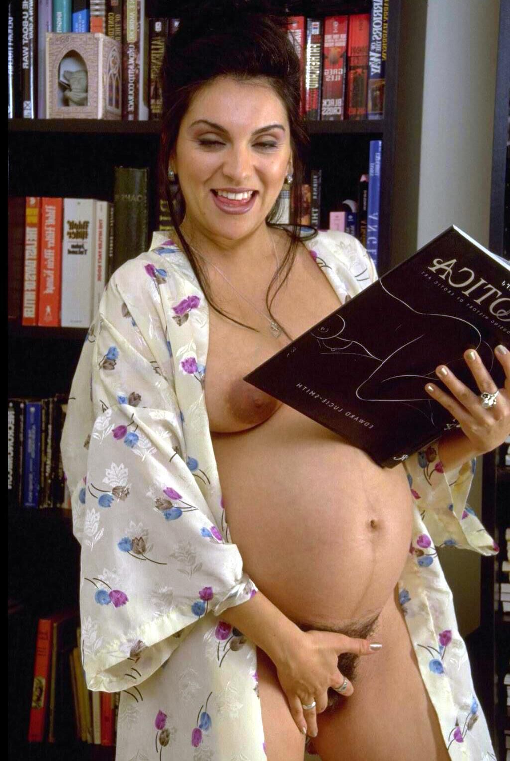 Pregnant Lady in Reading Room