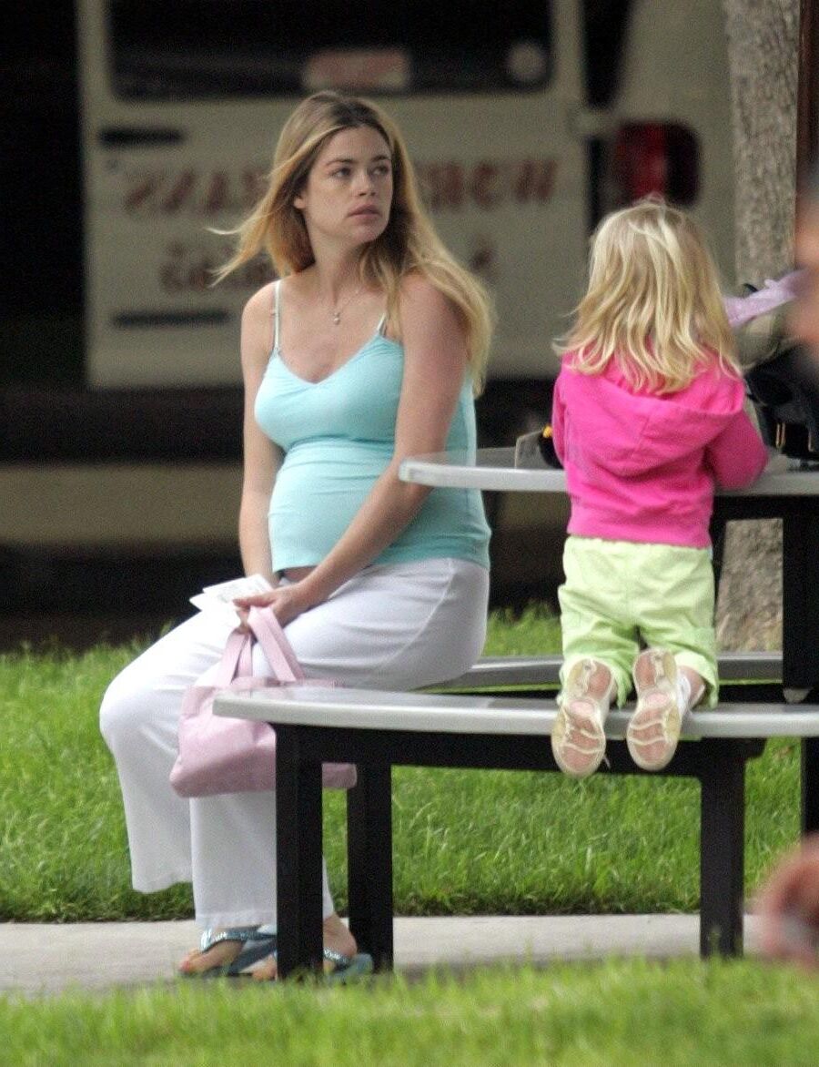 Pregnant Denise Richards out and about