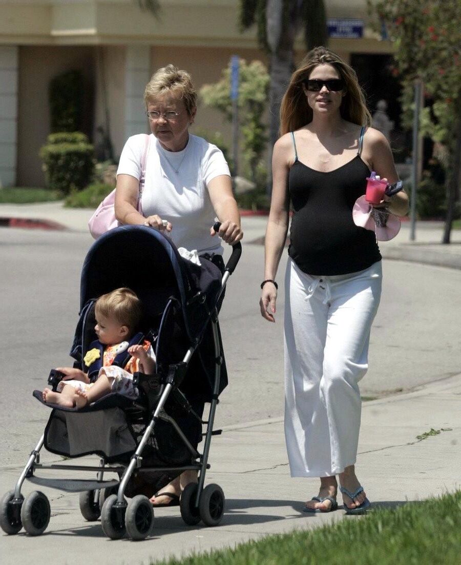 Pregnant Denise Richards out and about