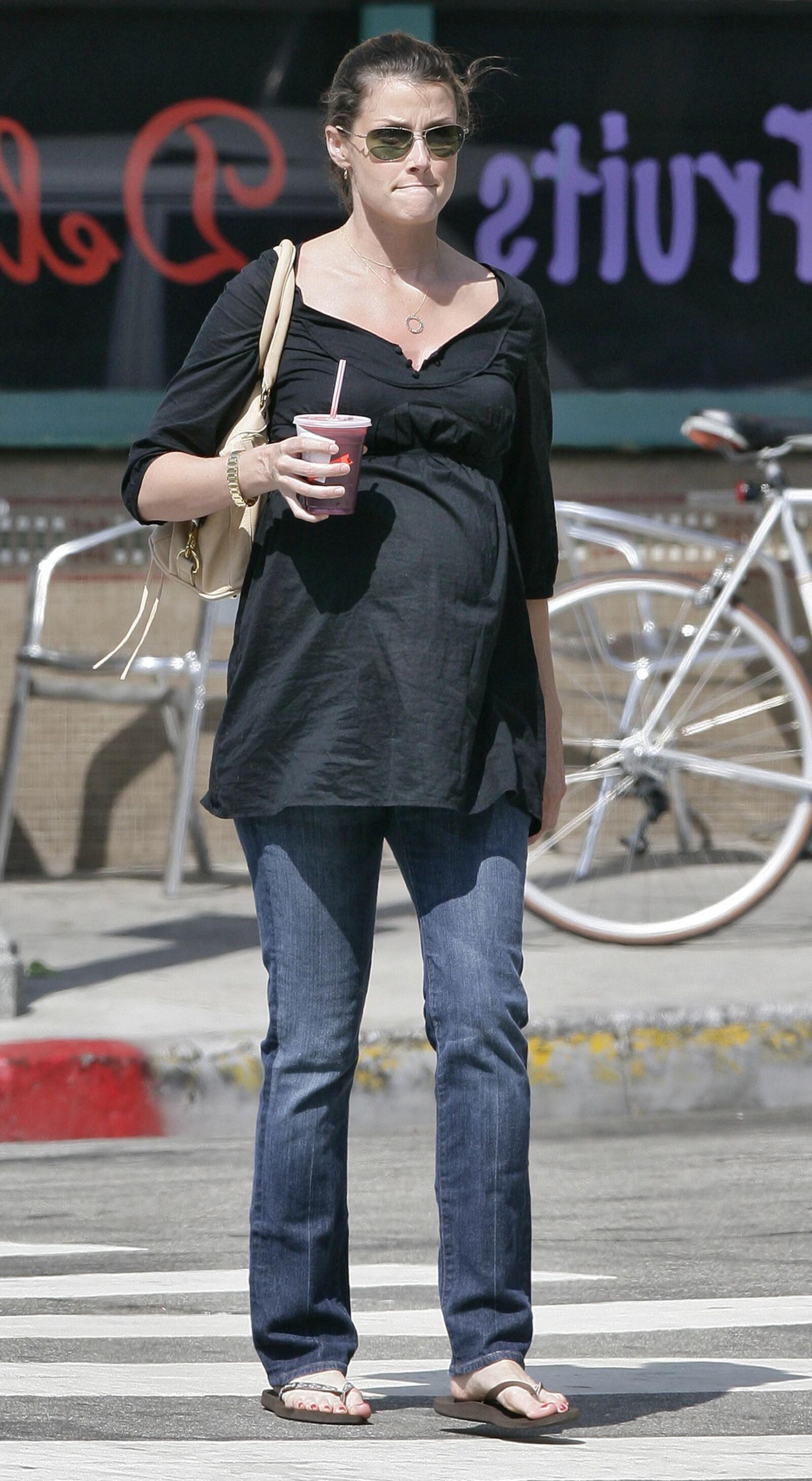 Pregnant Bridget Moynahan out and about