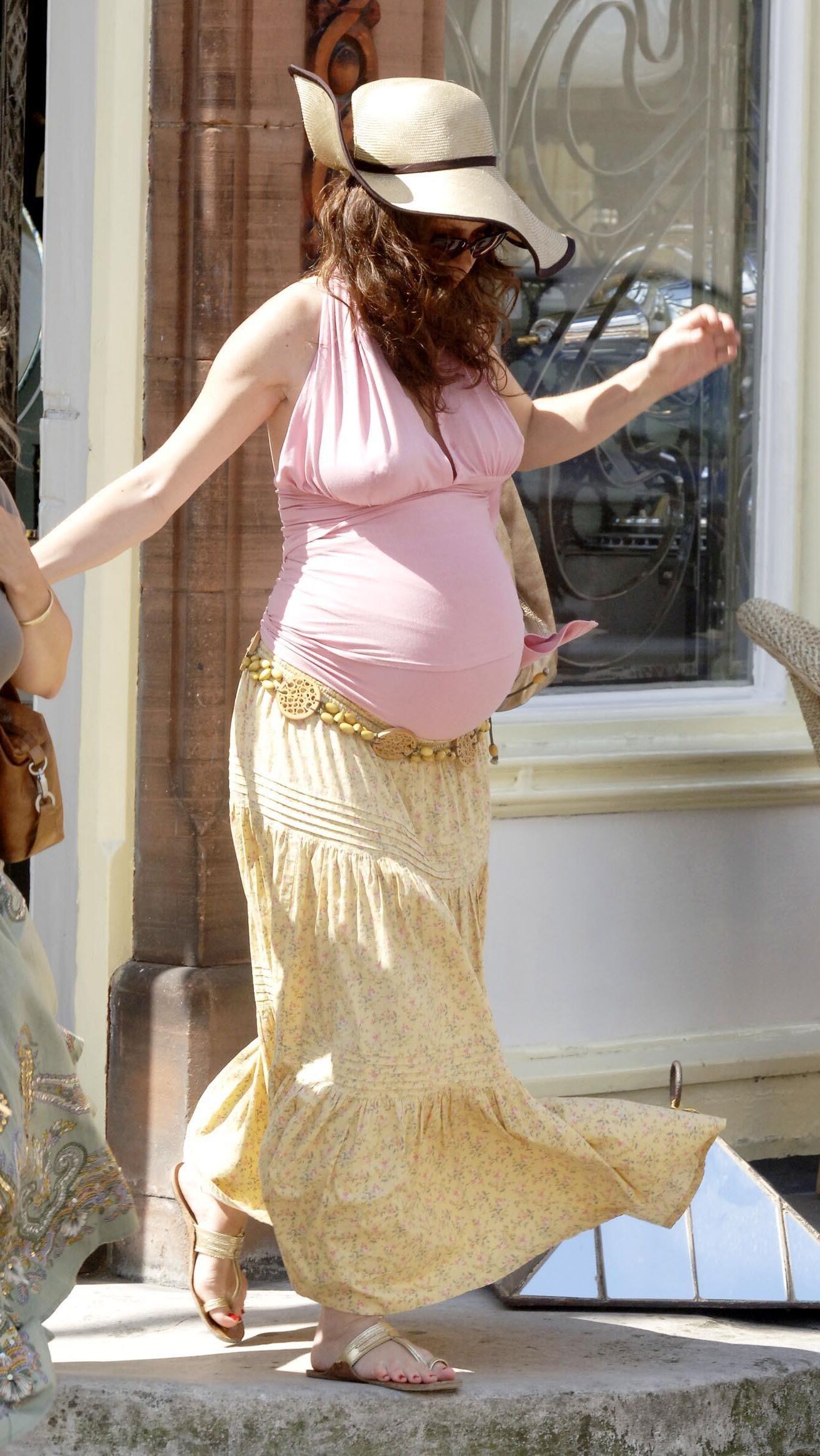 Pregnant Anna Friel out and about