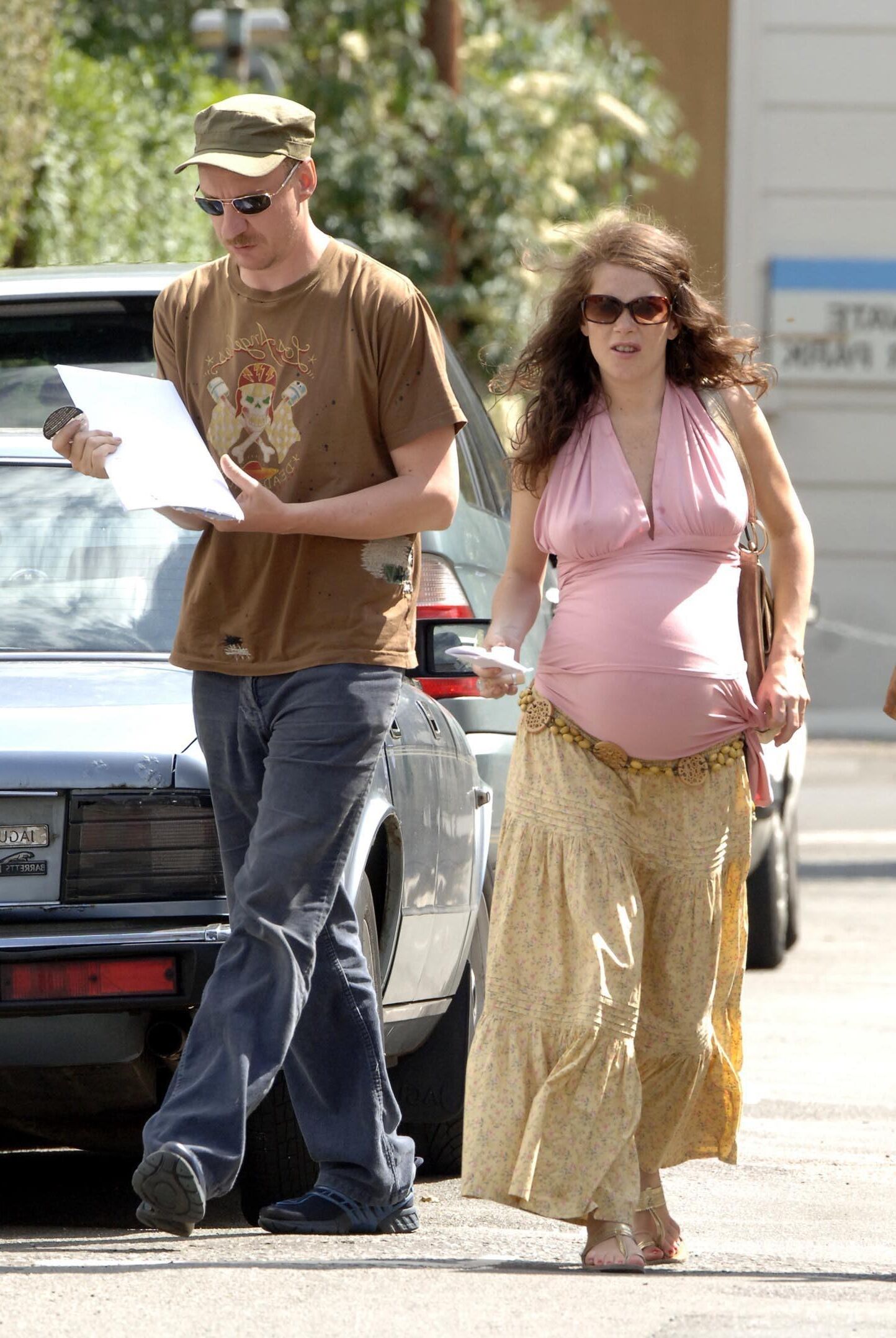 Pregnant Anna Friel out and about