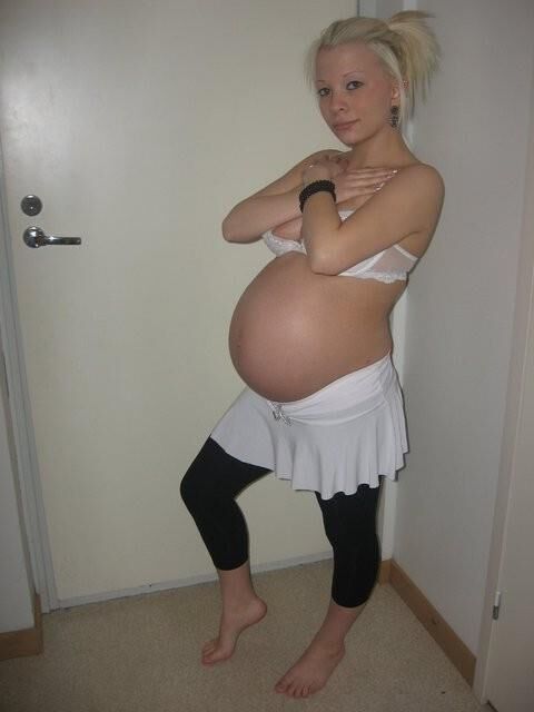 Pregnant and stockings