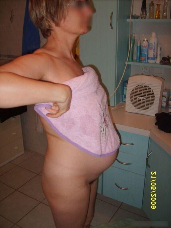 shy preggo in bathroom