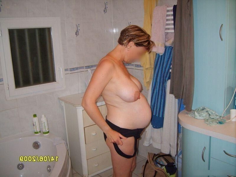 shy preggo in bathroom