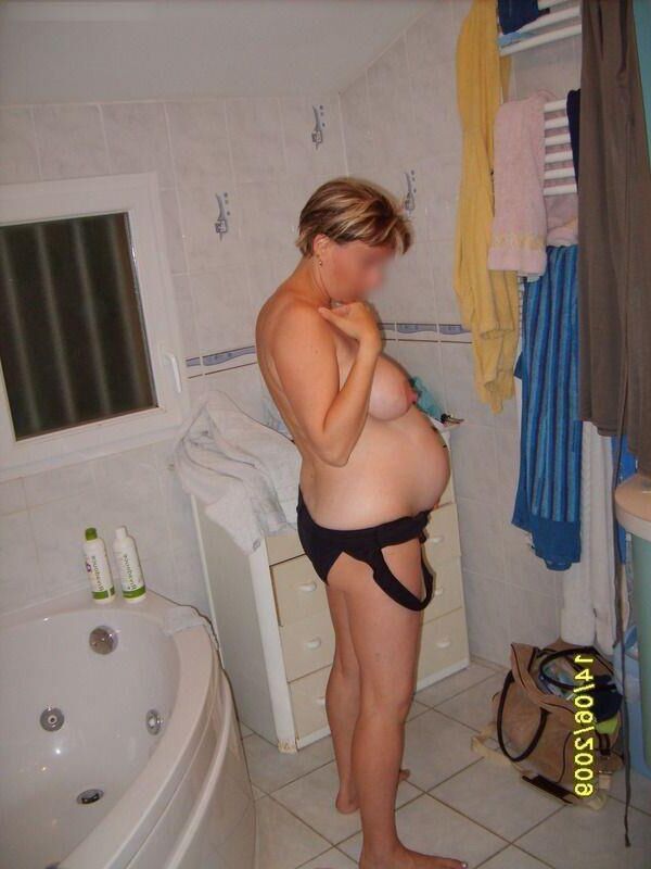 shy preggo in bathroom