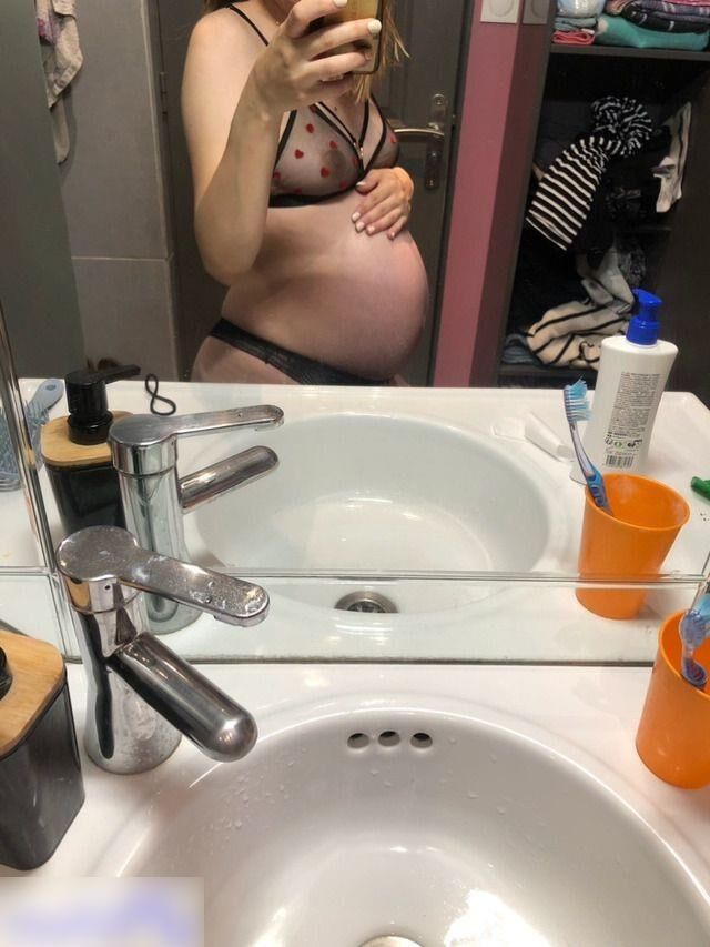 Pregnant mom at home