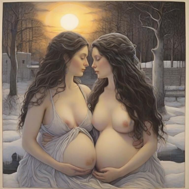 Pregnant Best Friends - Winter Solstice [FF; AI]