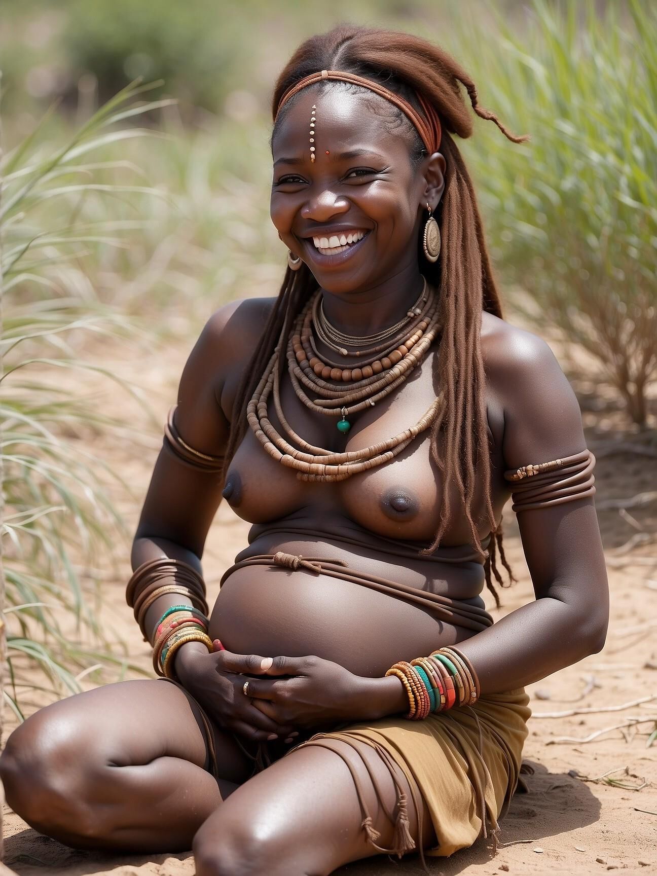 Pregnant african woman