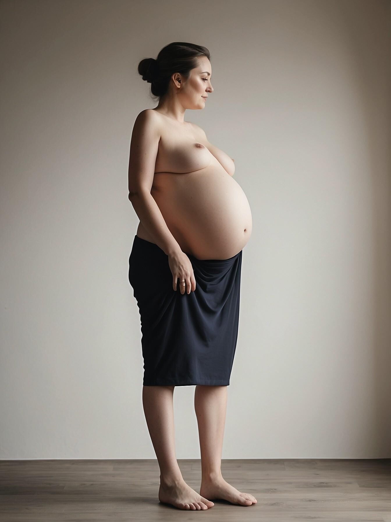 9 month pregnant woman