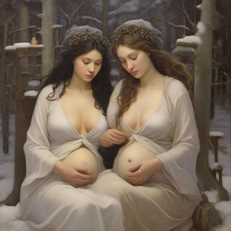 Pregnant Best Friends - Winter Solstice [FF; AI]